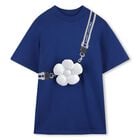 Girls Blue Daisy Pocket Dress, 2, hi-res