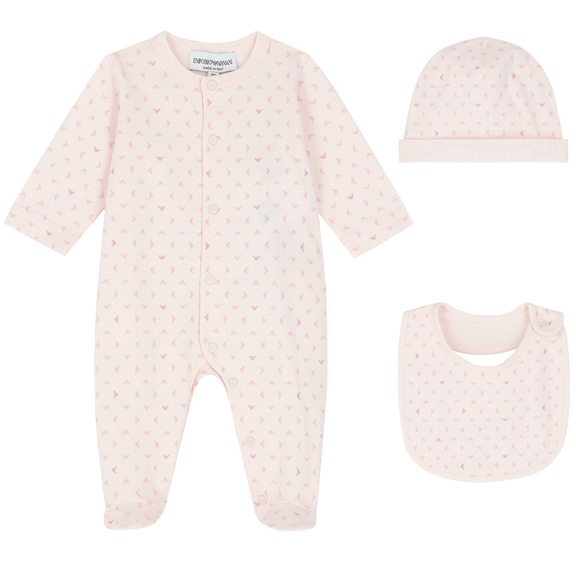 Emporio Armani Pink Logo Babygrow Gift Set Junior Couture UAE