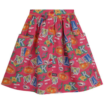 Girls Pink Logo Skirt