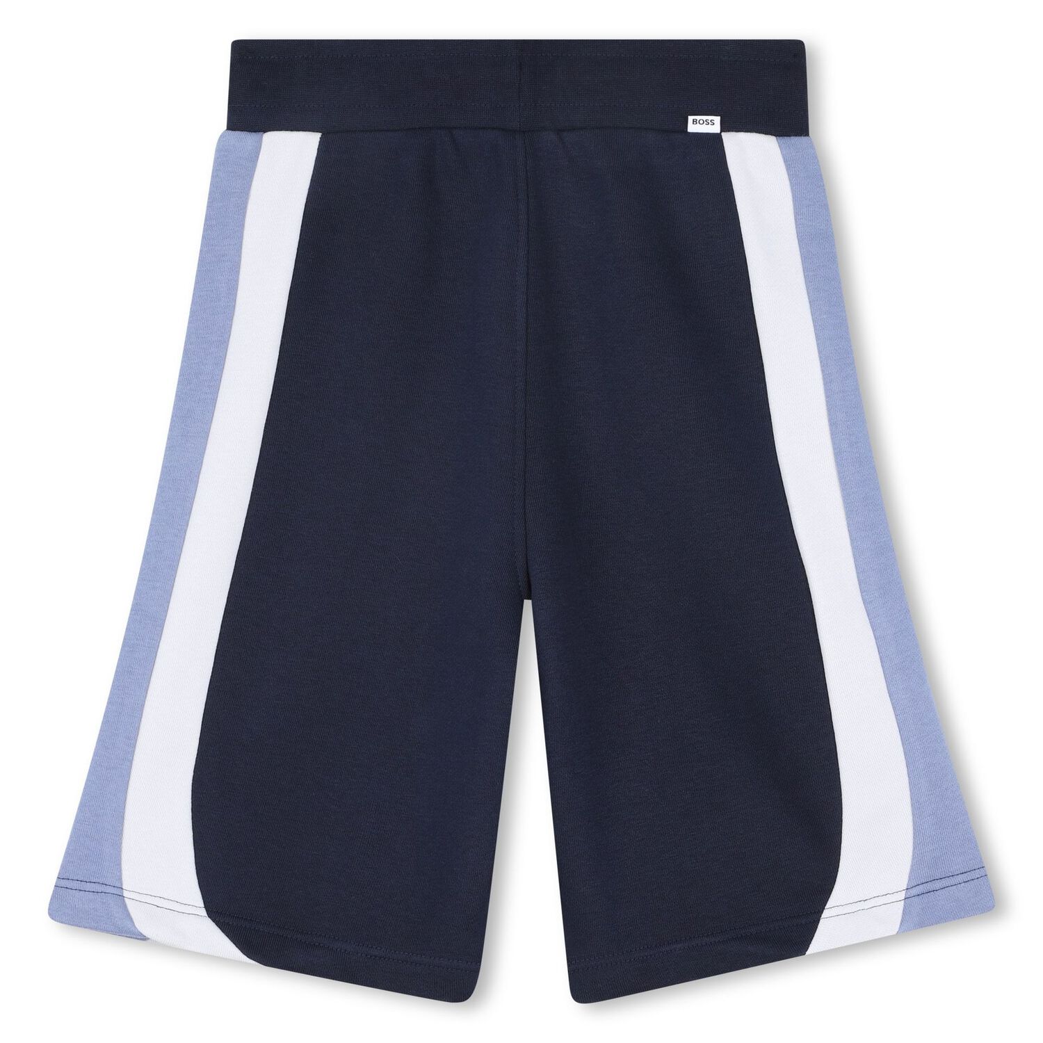 Boys Navy Blue Striped Shorts, 1, hi-res