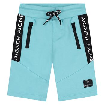 Younger Boys Aqua Logo Shorts