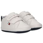 Baby Boys White Logo Pre Walker Shoes, 1, hi-res