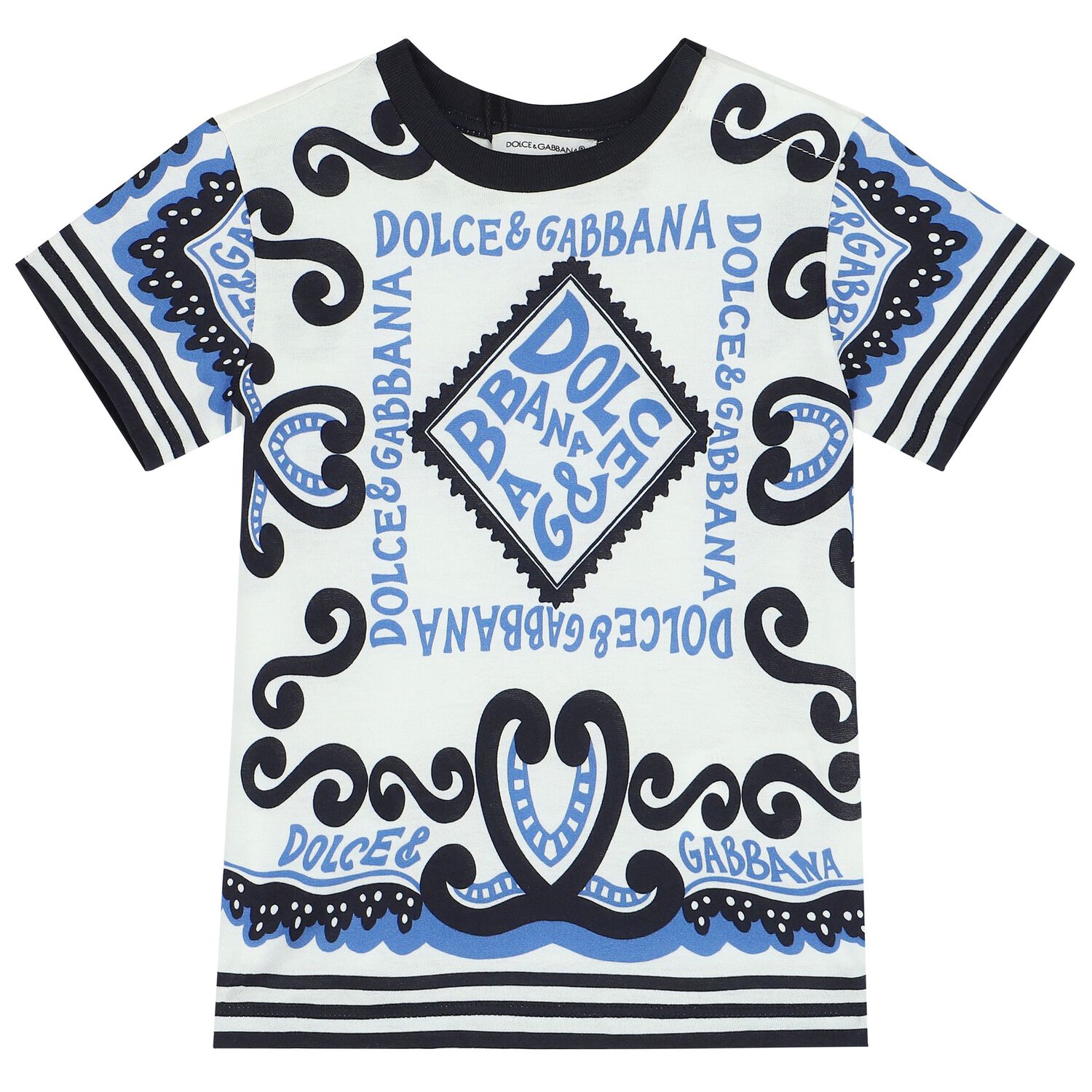 Baby Boys White & Blue Logo T-Shirt, 1, hi-res image number null