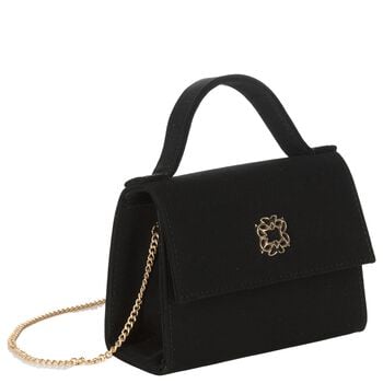 Girls Black Crepe Handbag