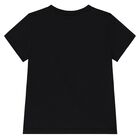 تي شيرت بنات بشعار دب تيدي باللون الأسود, 3, hi-res