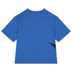 Boys Blue Zipped Logo T-Shirt, 2, hi-res