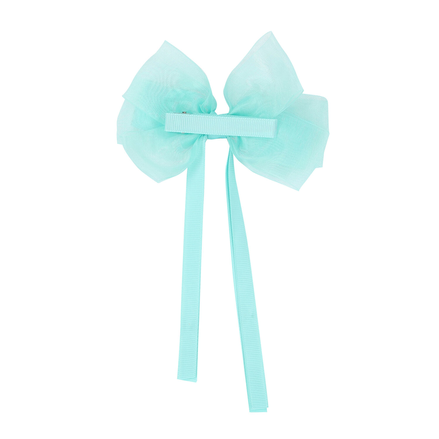 Girls Blue Bow Hair Clip, 3, hi-res