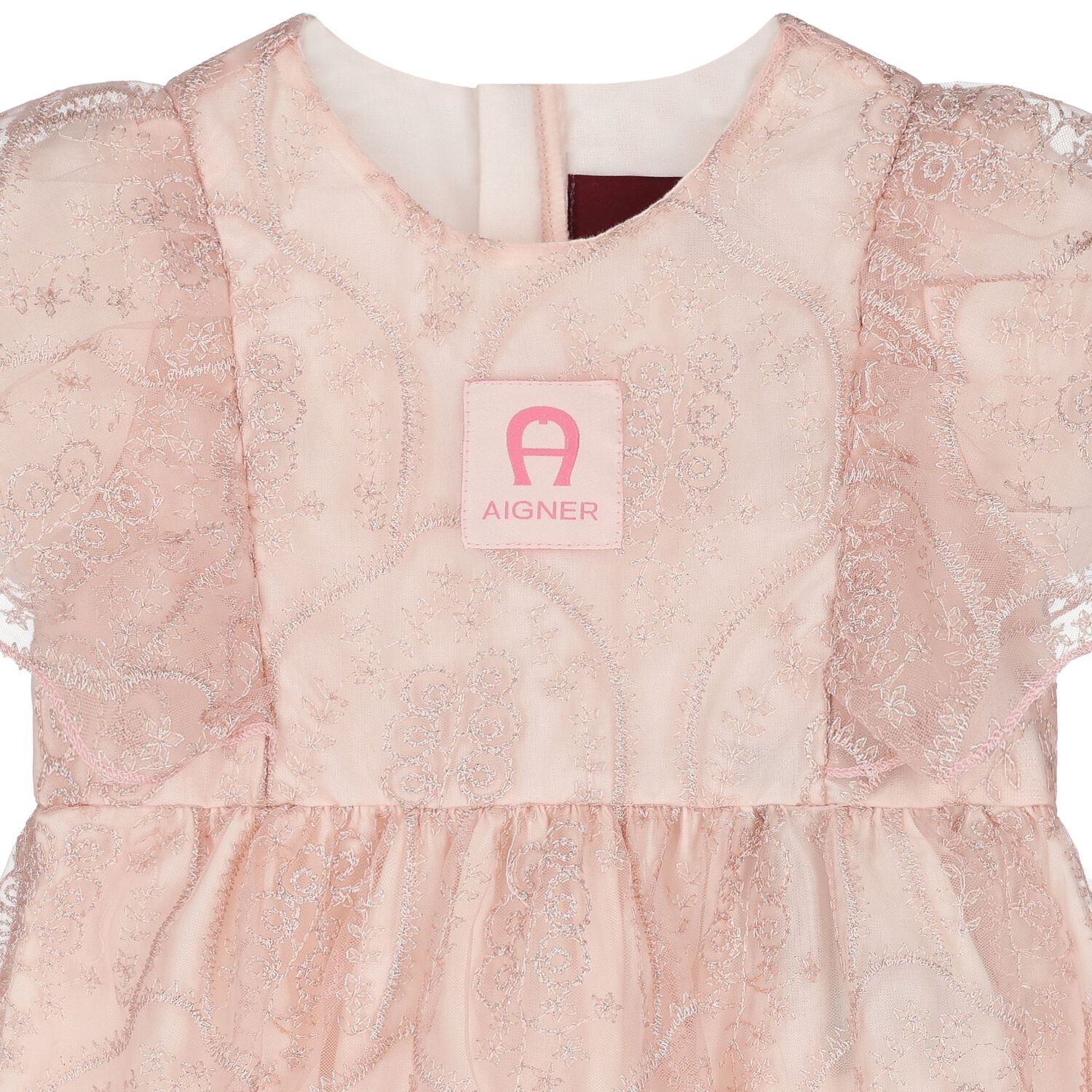 فستان بنات بالشعار باللون الوردى , 2, hi-res