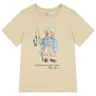 Boys Beige Fishing Polo Bear T-Shirt, 1, hi-res