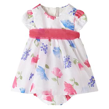 Baby Girls White Floral Dress Set