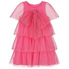 Girls Glittery Pink Tulle Dress, 1, hi-res
