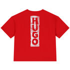 Boys Red Logo Oversized T-Shirt, 1, hi-res
