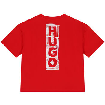 Boys Red Logo Oversized T-Shirt