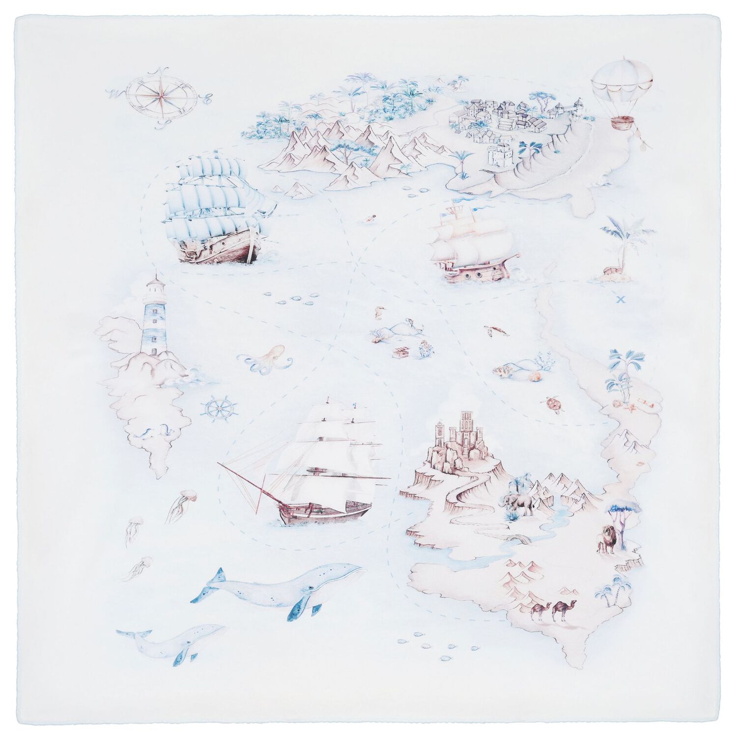 Baby Boys Blue & Ivory Blanket Set, 1, hi-res image number null