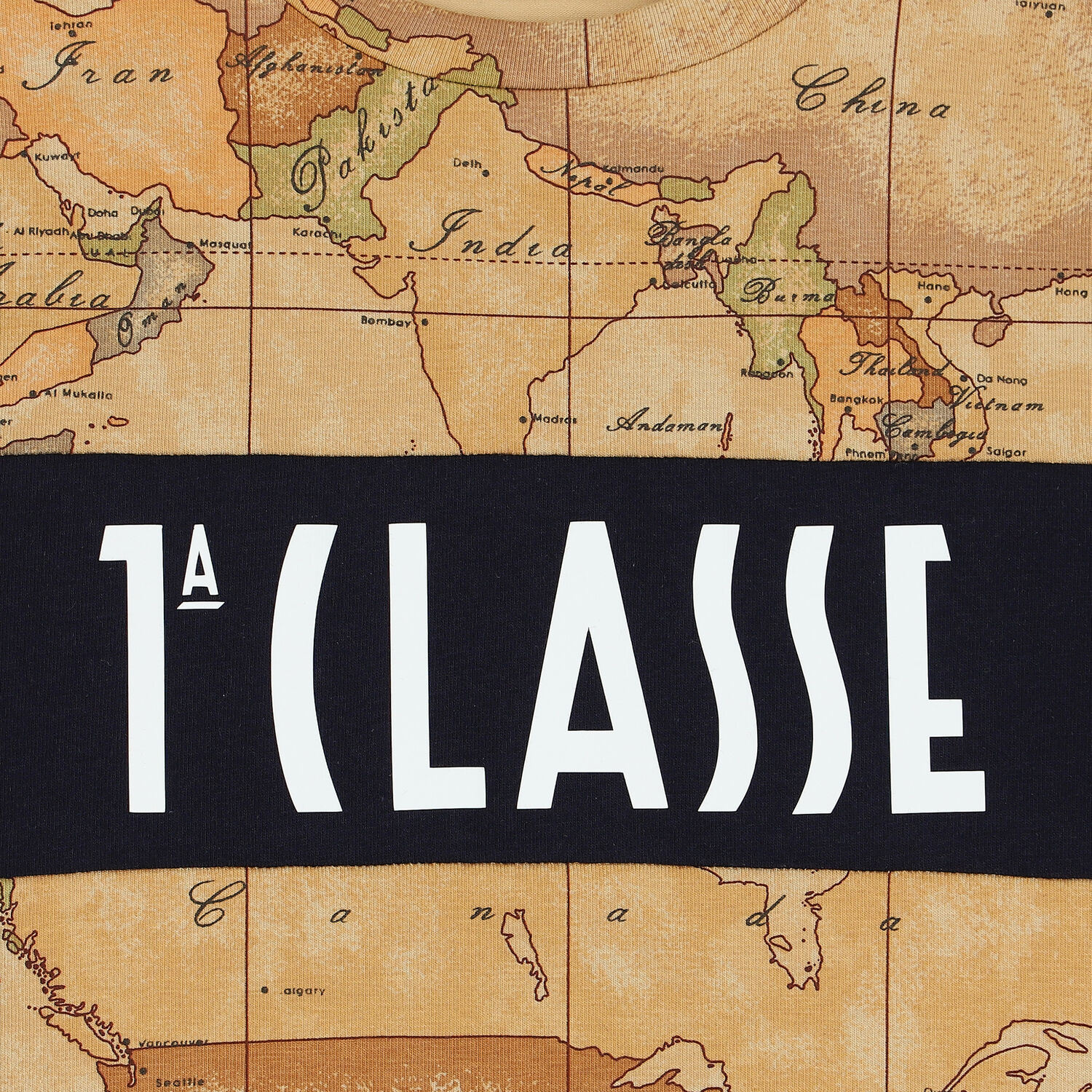 Boys Beige Geo Map Logo T-Shirt, 1, hi-res