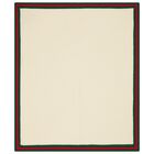 Beige Web Striped Knitted Baby Blanket, 1, hi-res