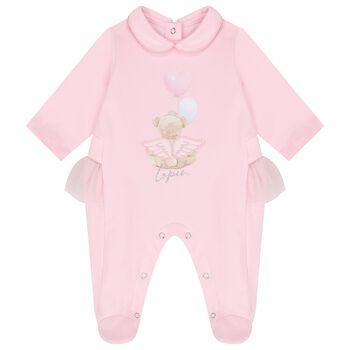 Baby Girls Pink Logo Babygrow