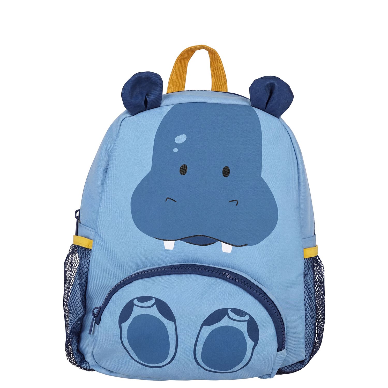 Boys Blue Hippo Backpack, 1, hi-res