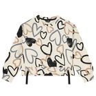 Girls Ivory Heart Sweatshirt, 1, hi-res