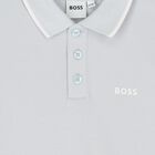 Boys Mini Me Blue Logo Polo Shirt, 8, hi-res