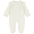 Baby Girls Ivory Logo Ruffled Babygrow, 1, hi-res