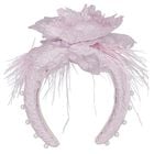 Girls Pink Flower Headband, 1, hi-res
