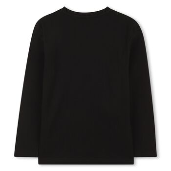 Boys Black Logo Long Sleeve Top