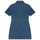 Girls Blue Logo Denim Dress, 1, hi-res