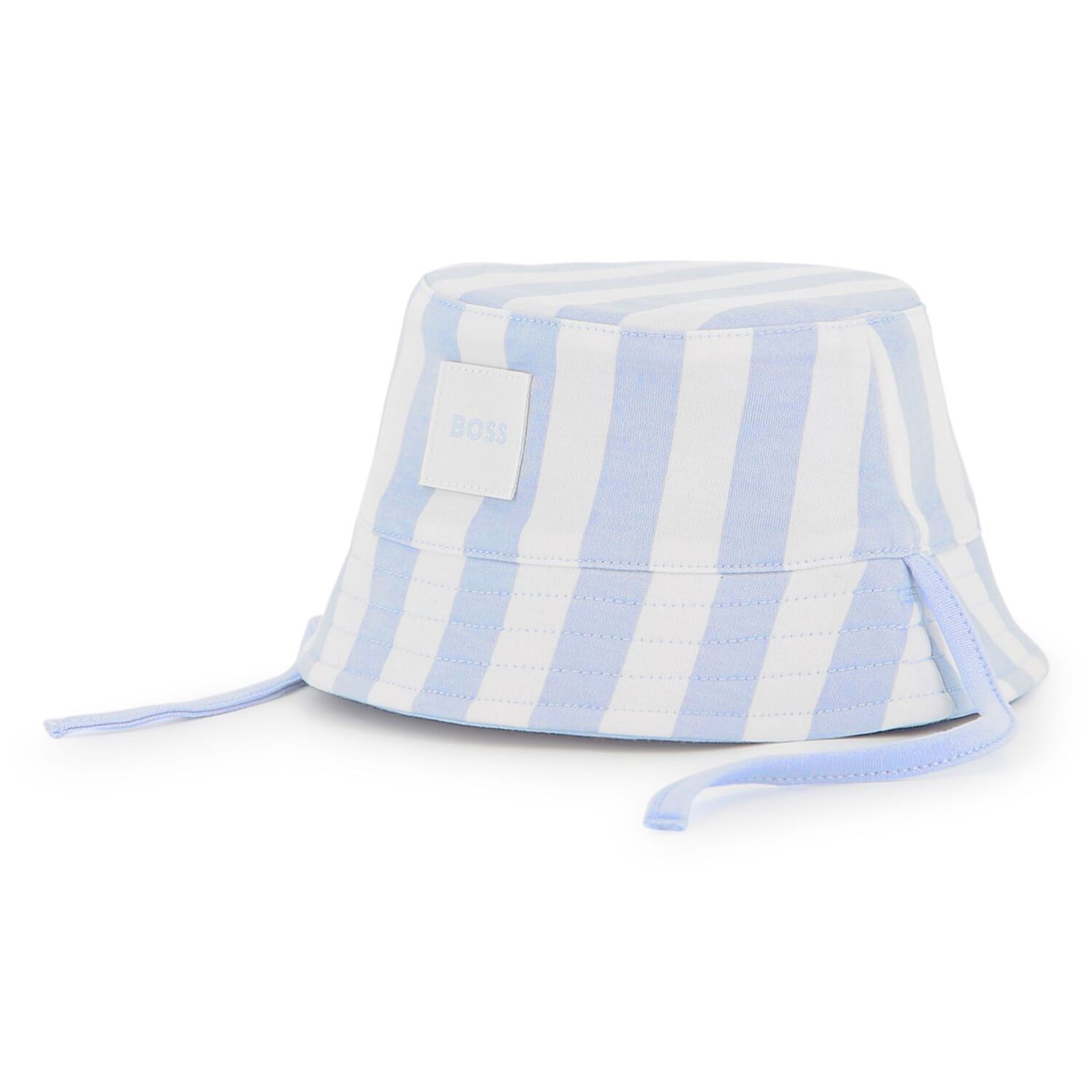 Baby Boys Blue & White Striped Logo Hat, 1, hi-res