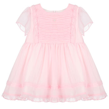 Younger Girls Pink Chiffon Dress