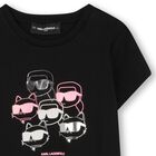 Girls Black Choupette & Karl T-Shirt Dress, 1, hi-res