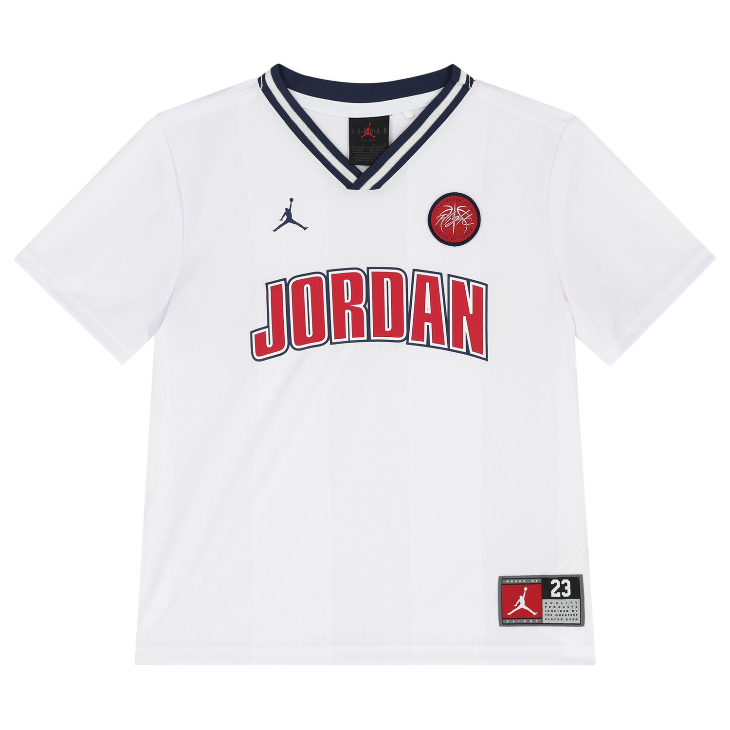 Boys White & Navy Blue Jordan Shorts Set, 3, hi-res