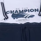 Boys White & Navy Blue Shorts Set, 1, hi-res