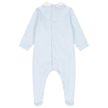 Baby Boys Blue Pintuck Babygrow 