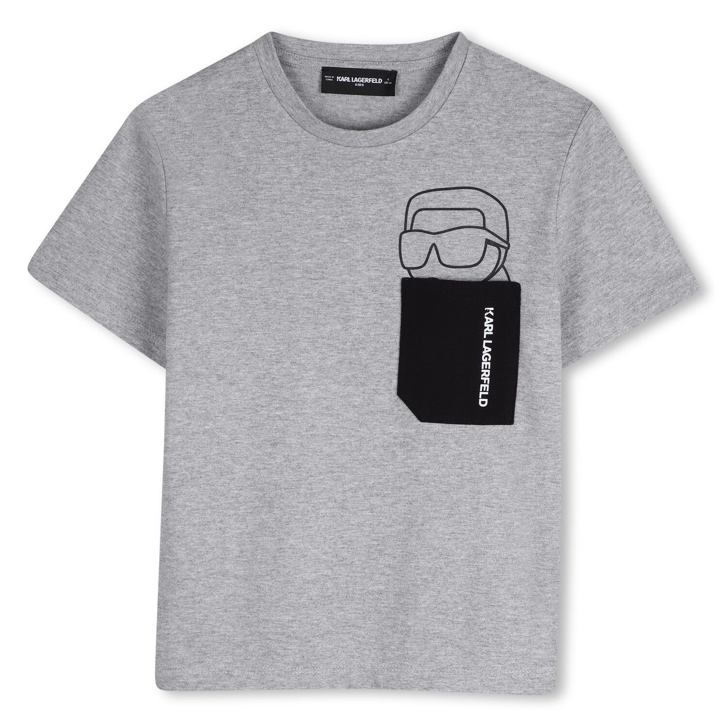 Boys Mini Me Grey Ikon Karl Logo T-Shirt , 1, hi-res