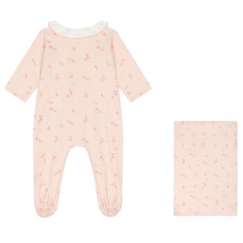 Baby Girls Pink Logo Babygrow Gift Set