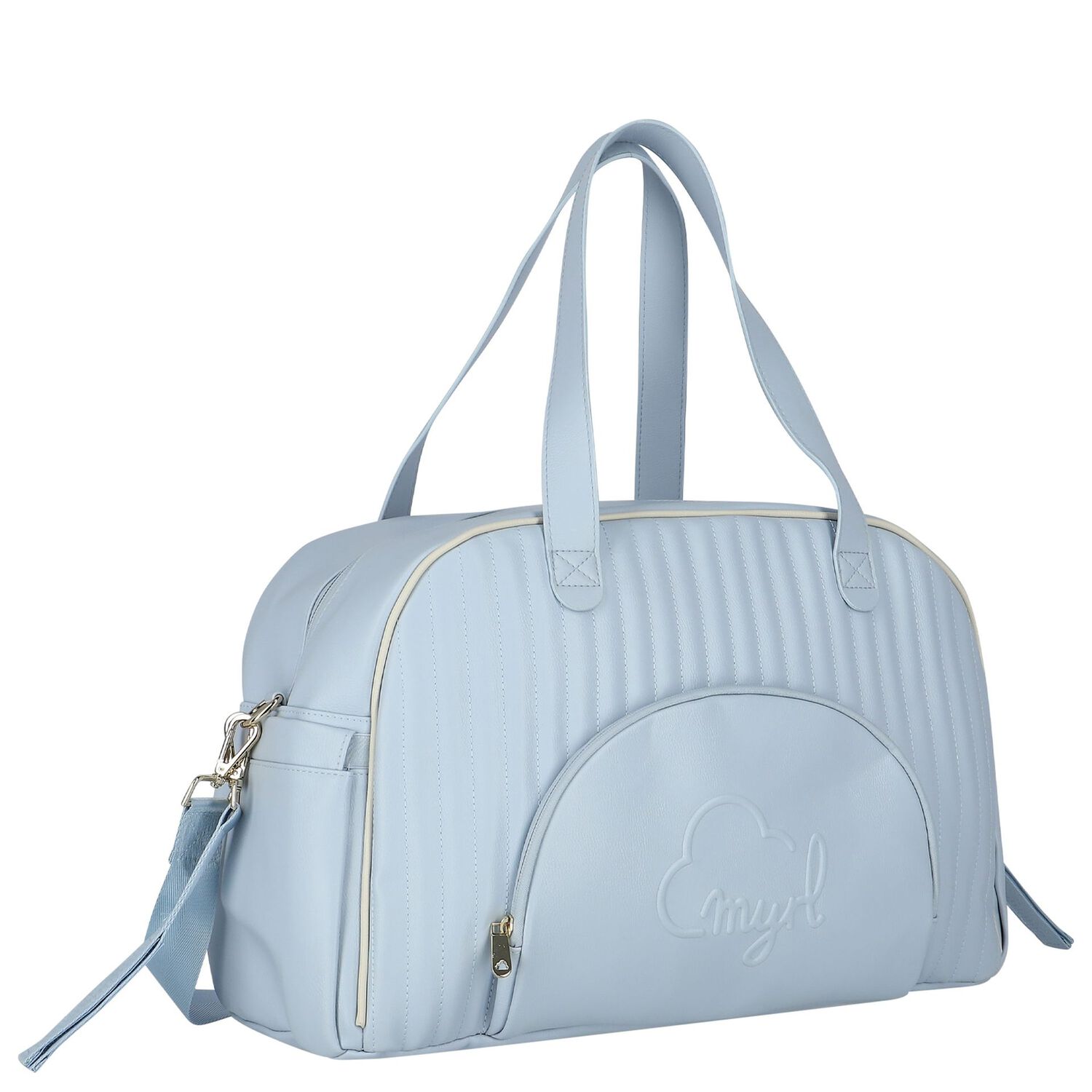 حقيبة مواليد مبطنة من الجلد الصناعي باللون الأزرق للأطفال , 1, hi-res