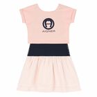 Girls Pink & Navy 2 Piece Dress Set, 2, hi-res