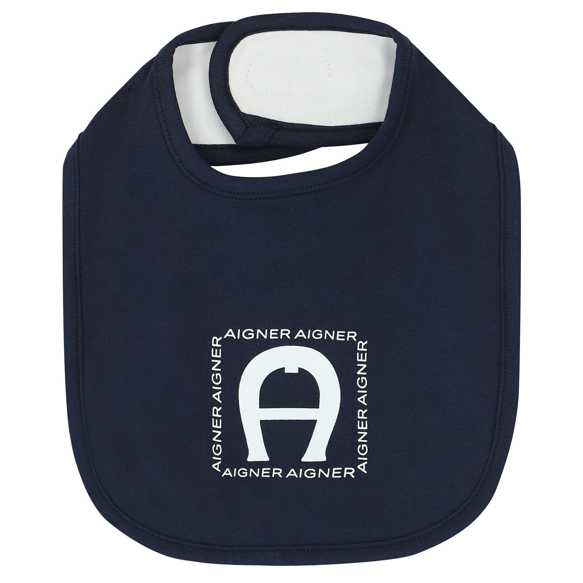 Aigner Navy Blue White Logo Bib Junior Couture UAE