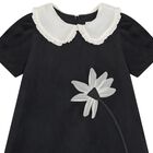 Girls Black & Ivory Floral Dress, 1, hi-res