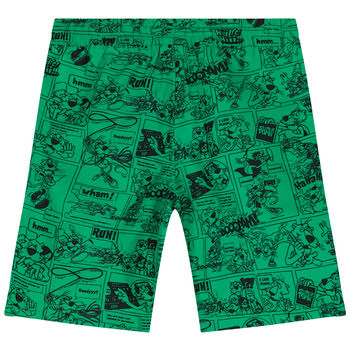 Boys Green Logo Shorts
