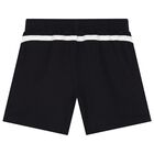 Boys Black & White Logo Shorts, 1, hi-res