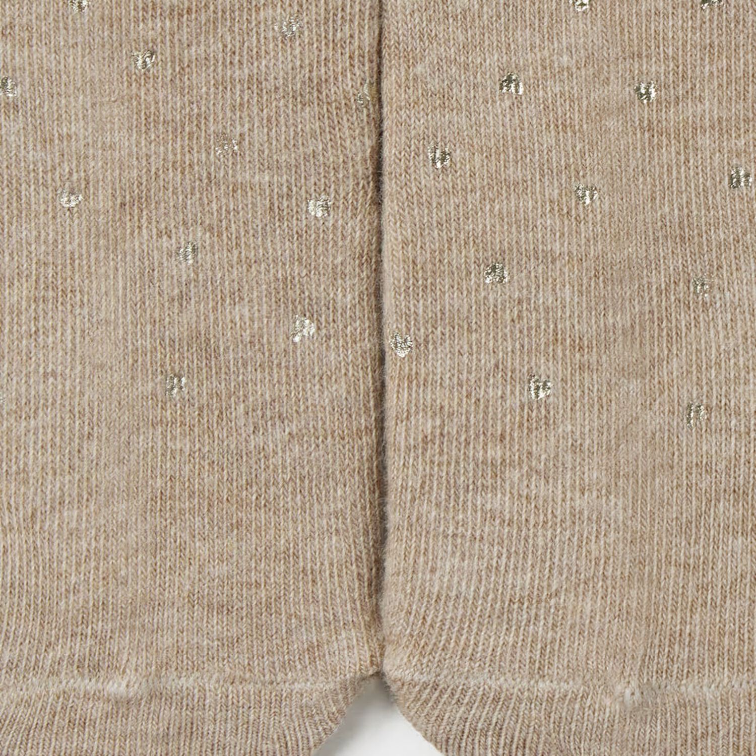 Younger Girls Beige & Gold Heart Tights, 3, hi-res