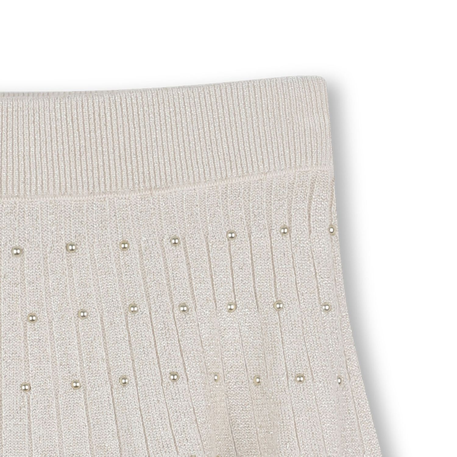 تنورة محبوكة باللون البيج للبنات, 1, hi-res image number null