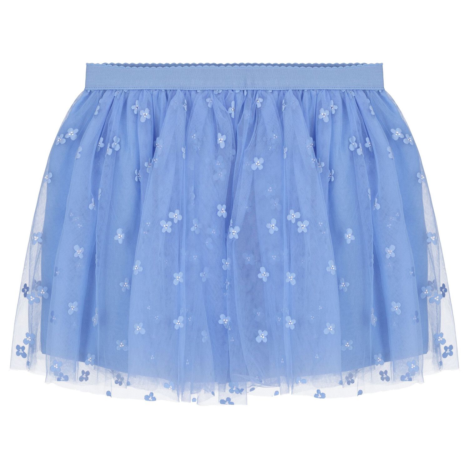 Girls Ivory & Blue Tulle Skirt Set, 1, hi-res image number null