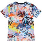 طقم شورت أولاد بطبعة جرافيتى باللون الأزرق, 1, hi-res