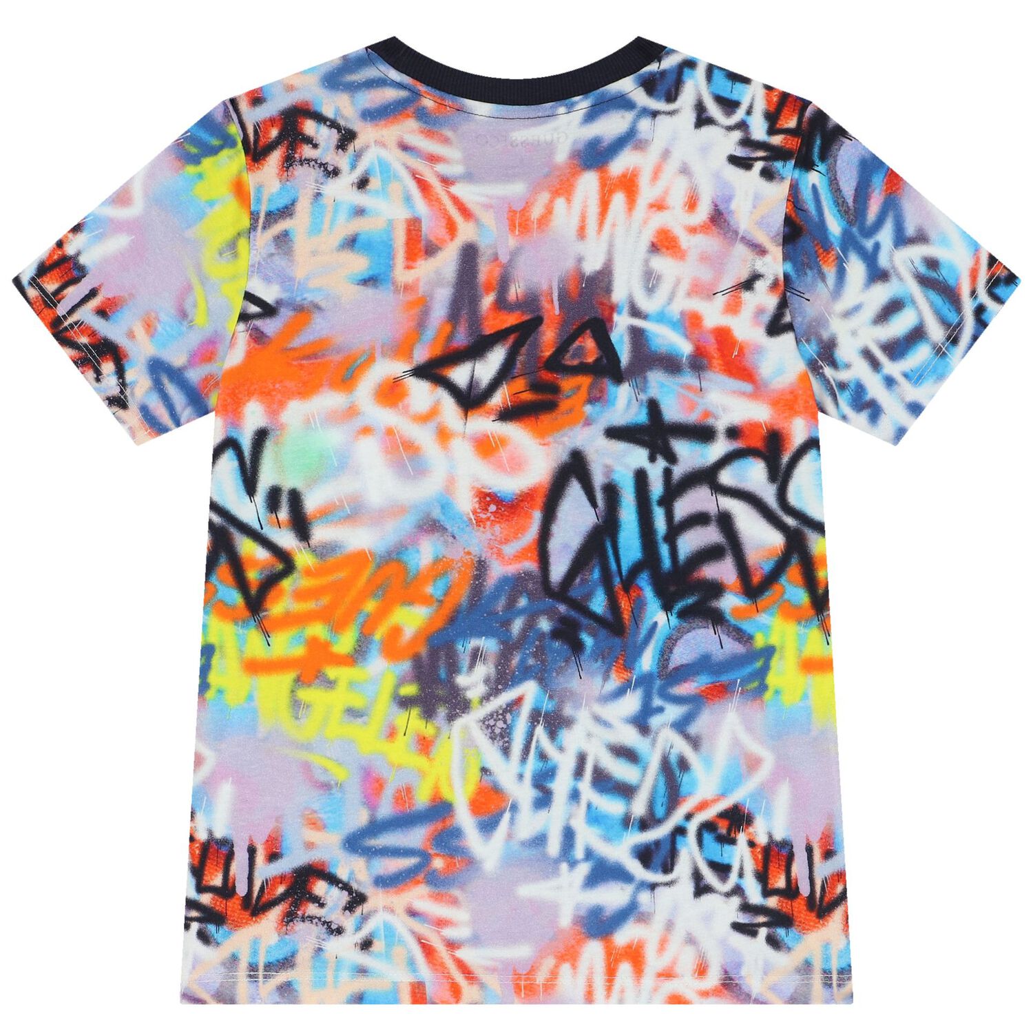 طقم شورت أولاد بطبعة جرافيتى باللون الأزرق, 1, hi-res