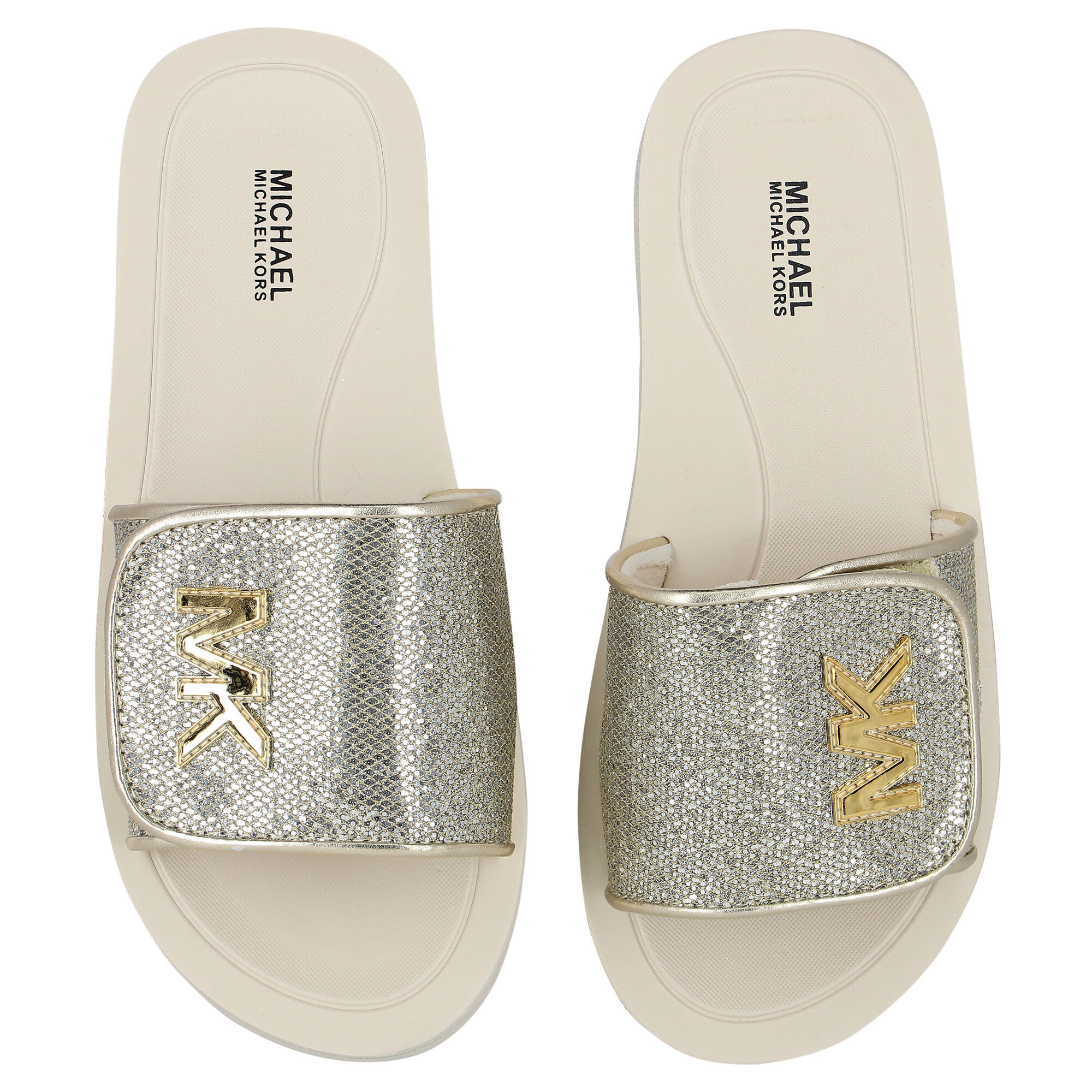 Michael kors gold discount sliders