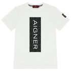 تي شيرت أبيض بشعار للأولاد, 1, hi-res