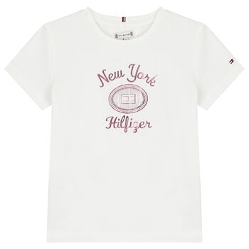 Girls White Logo T-Shirt